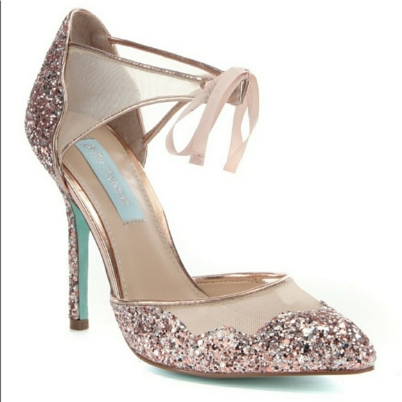 Betsey Johnson Shoes - Betsey Johnson Stela Sparkly Glitter Pumps Wedding